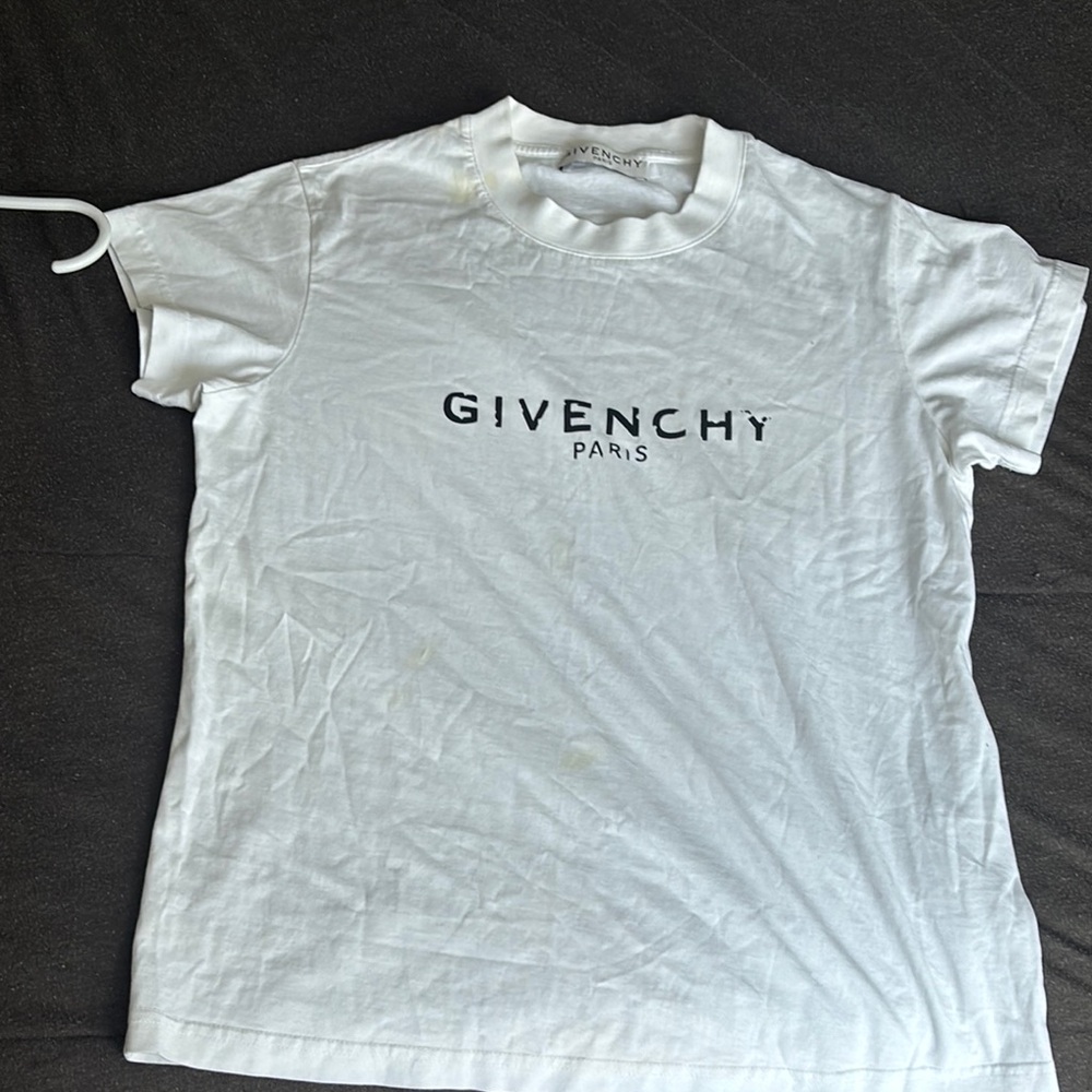 Givenchy White Tee with Black Logo